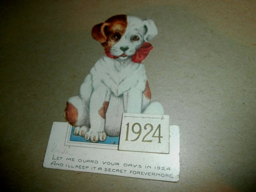 Vintage 1924 dog calendar - vintage,