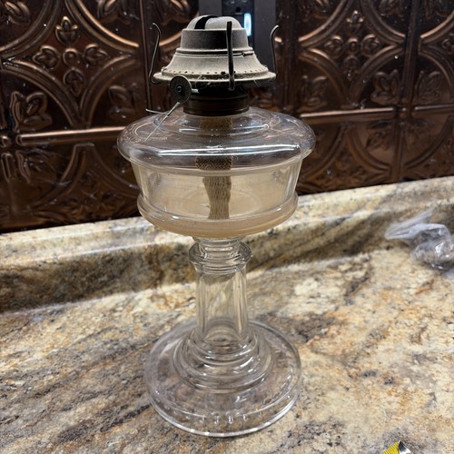 Vintage glass oil lamp - oil,