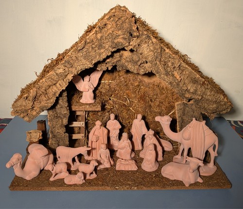 Vintage terracotta nativity - terracotta,