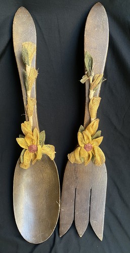 Vintage giant wooden fork and - giant,