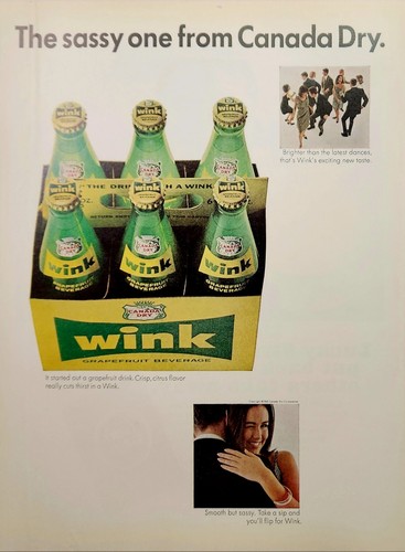 1965 wink soda print - soda,