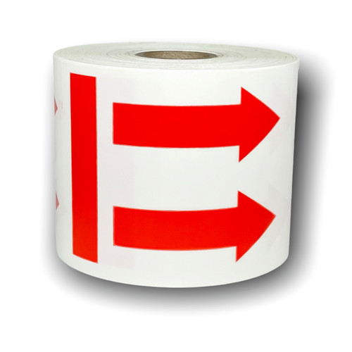 Red double arrow labels - red, up