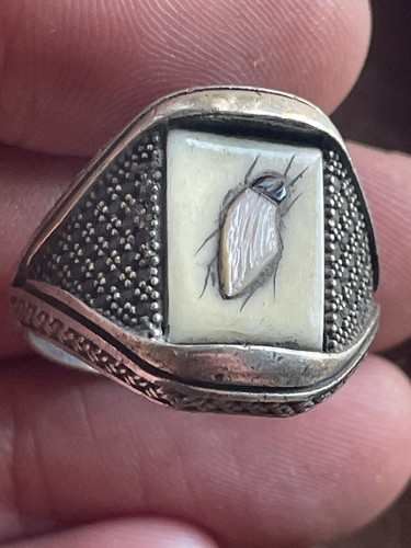 Silver shibayama ring - shibayama,