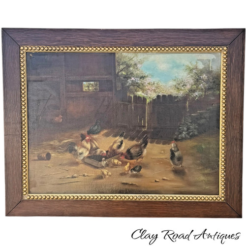 Antique 19th oil painting - antique,