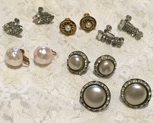 Vintage screw back earrings - screw,