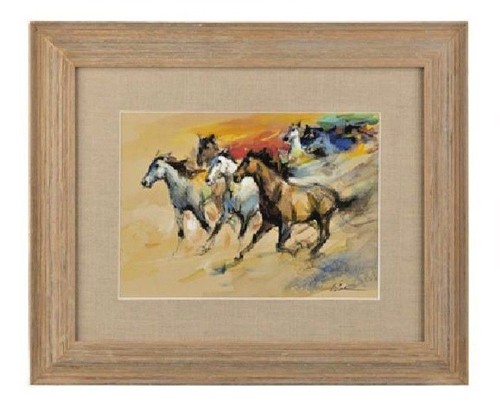 Cowboy horses painting - cowboy, and