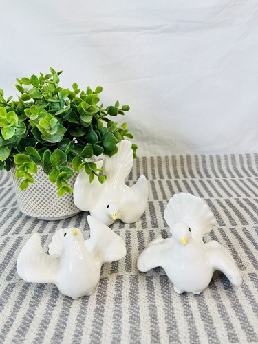 White ceramic doves - white,