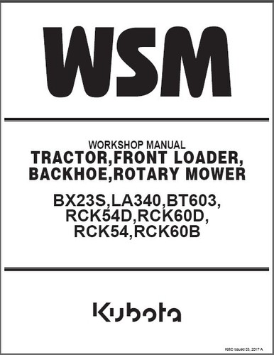 Kubota bx23s tractor wsm - kubota,