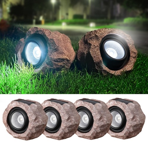 Solar rock lights outdoor - rock, 4