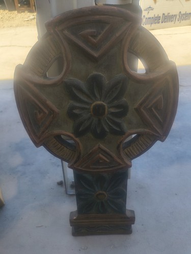 Hand carved wooden celtic wall - wooden,