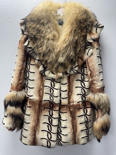 Sheared rabbit fur coat jacket - sheared,