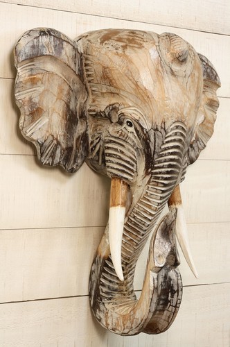 Wooden whitewashed hand - wooden, carved