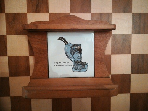 Vintage wooden pipe rack - pipe,