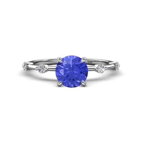Round tanzanite and side - round,