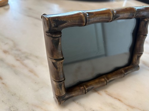 Vtg metal bamboo 4x6 photo - metal,