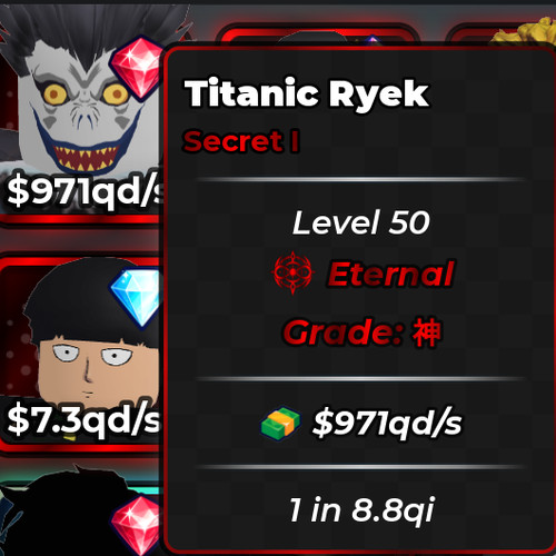 971qd sec anime dice roblox - anime,