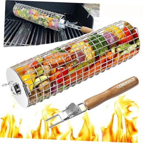 Rolling grill basket - grill, basket,