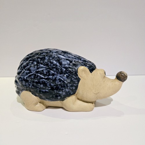 Pottery hedgehog blue glaze - hedgehog,