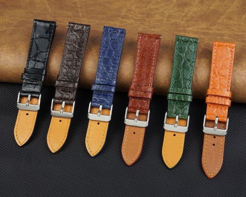 Crocodile leather watch band - watch,