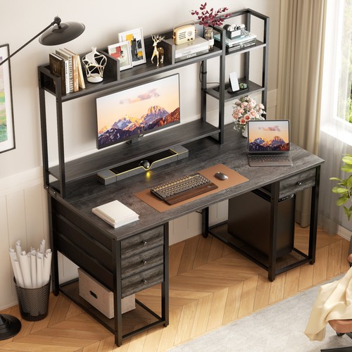 Computer desk with hutch - with,
