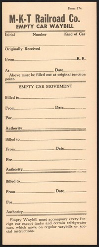 Vintage form railroad co - form,