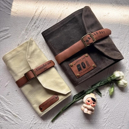 Canvas pen roll organizer - pen,