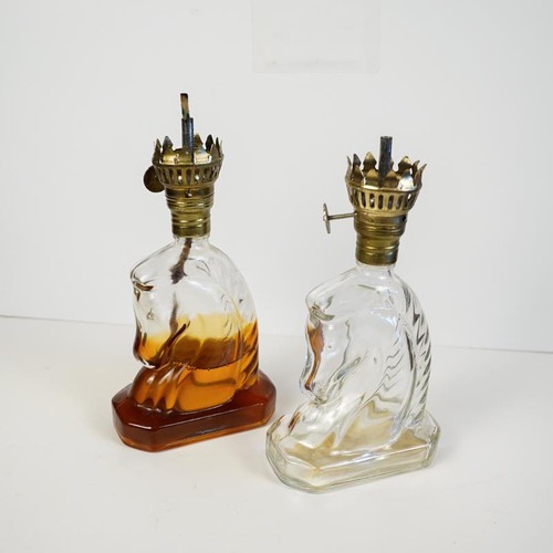 Vintage glass small horse head - small,