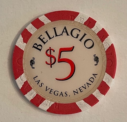 Bellagio casino chip old - bellagio, $5