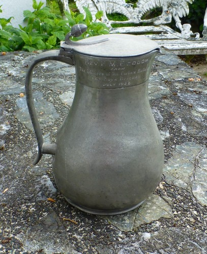 Antique rustic pewter lidded - antique,