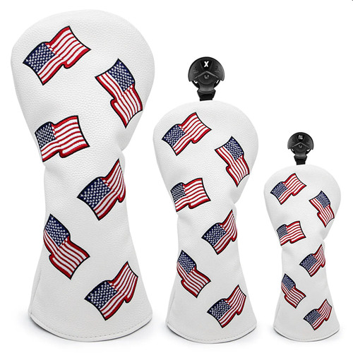 Usa flag leather golf head - leather,