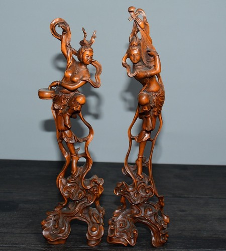 Small wooden carved figurine - wooden,