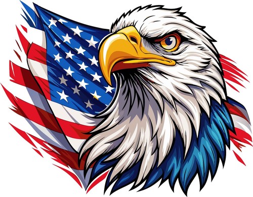 Eagle head with american flag - eagle,