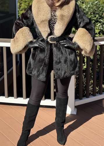 Luxury genuine mink with - mink, fox