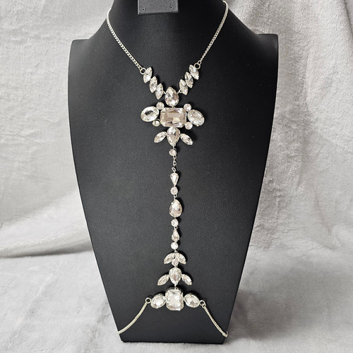 Silver tone crystal rhinestone - tone,