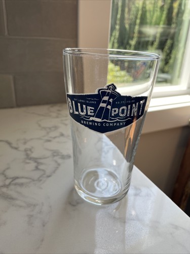 Pint glass blue point brewing - blue,