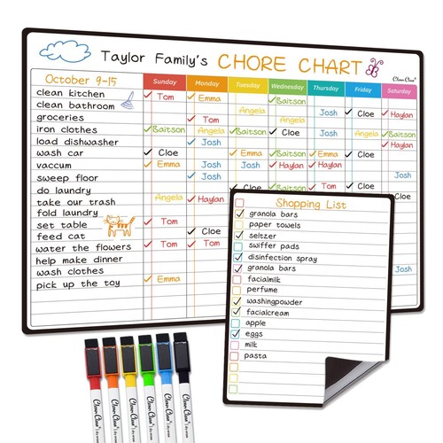 Magnetic dry erase chore chart - dry,
