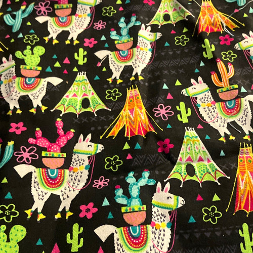 Black multicolor novelty llama - black,
