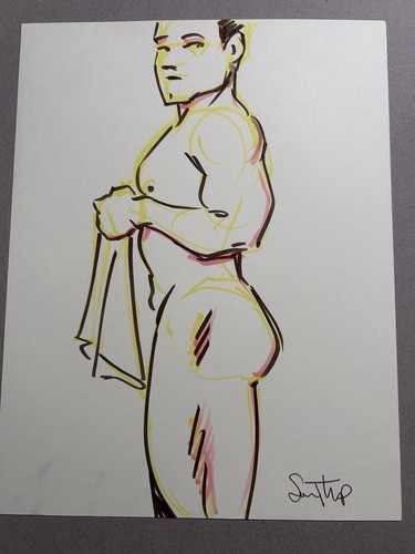 Nude male drawing original - nude,