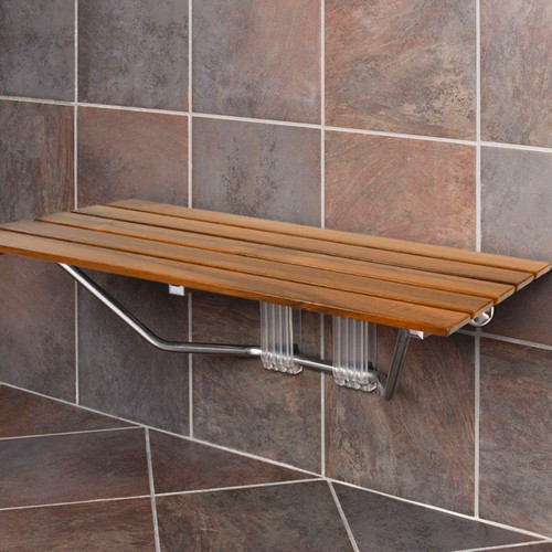 Foldable teak shower - 36",