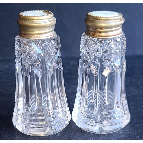 Vintage crystal salt pepper - vintage,
