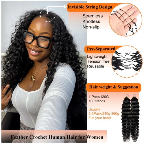 Knotless crochet human - human, hair