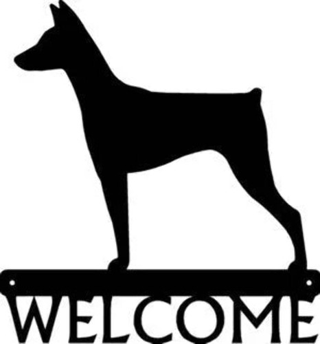 German pinscher dog welcome - dog,