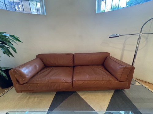 Vintage italian leather sofa - leather,