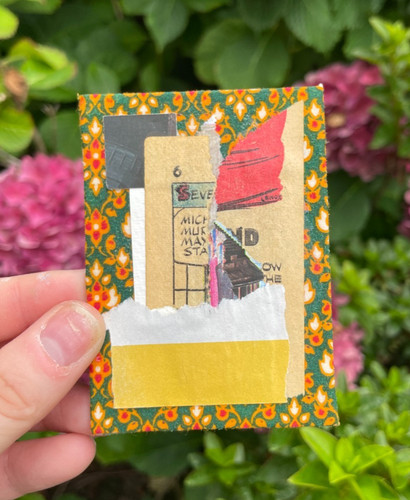 Fabric aceo collage - |, original