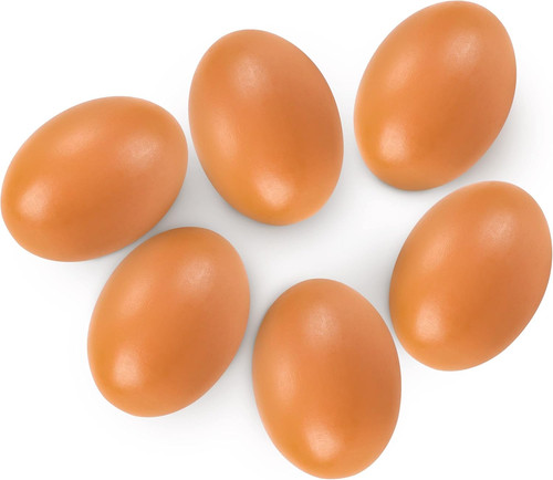 6pcs wooden fake eggs - wooden,