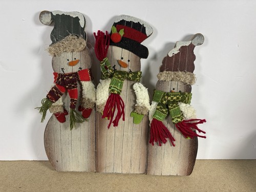 Triple wooden folding snowman - triple,