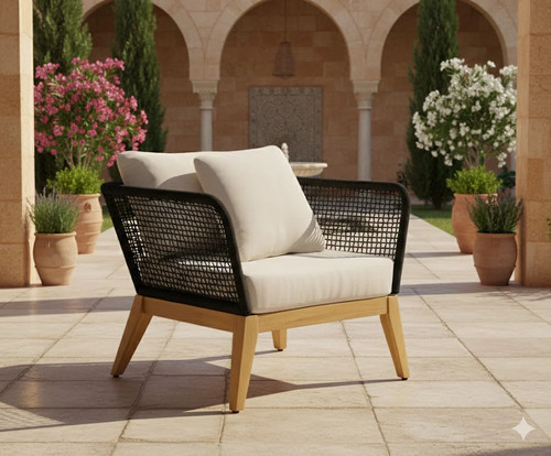 Cypress teak wood outdoor arm - cypress,
