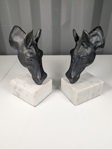 Vintage cast metal horse head - cast,