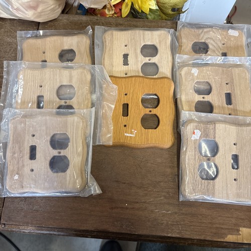 Lot oak wood switch plates - lot,