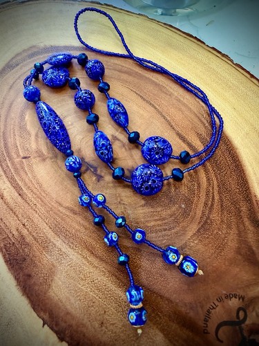 Deep cobalt blue chevron - blue,